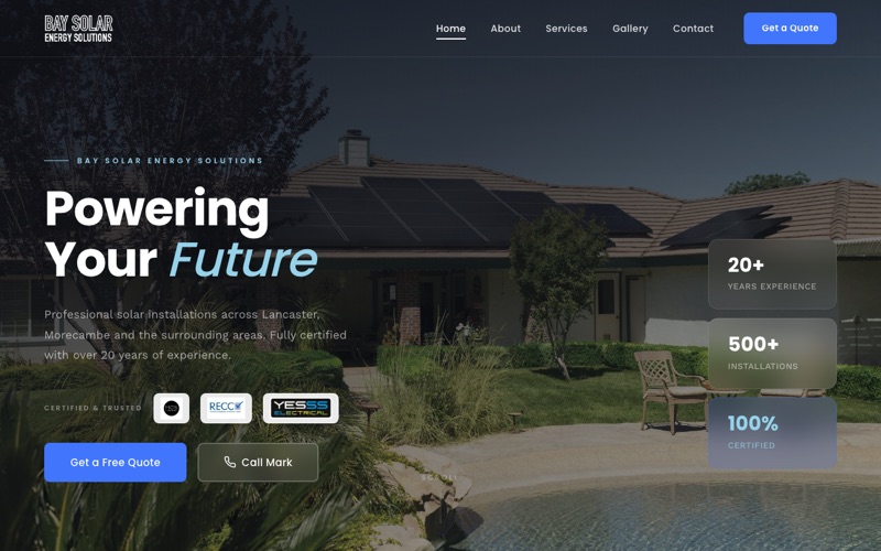 BaySolar UK website homepage